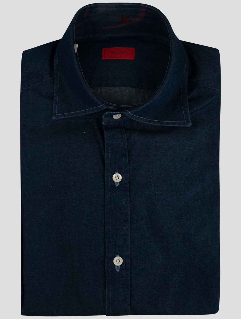 Isaia Blue Navy Cotton Shirt