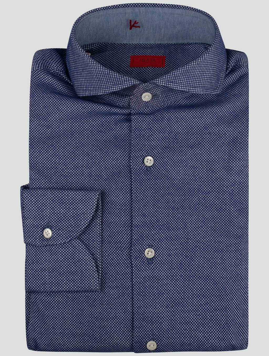 Isaia Blue White Cotton Shirt