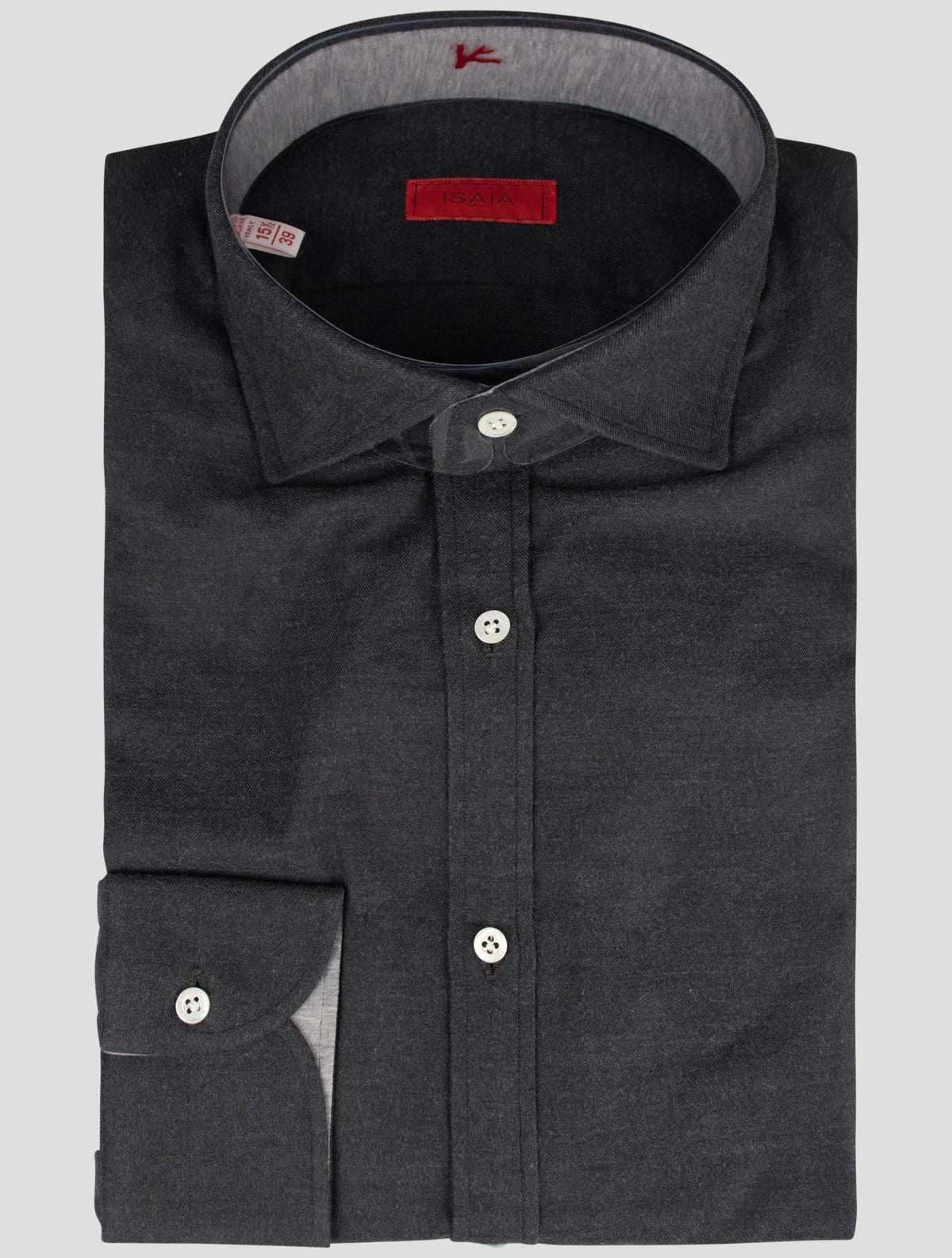 Isaia Gray Cotton Shirt