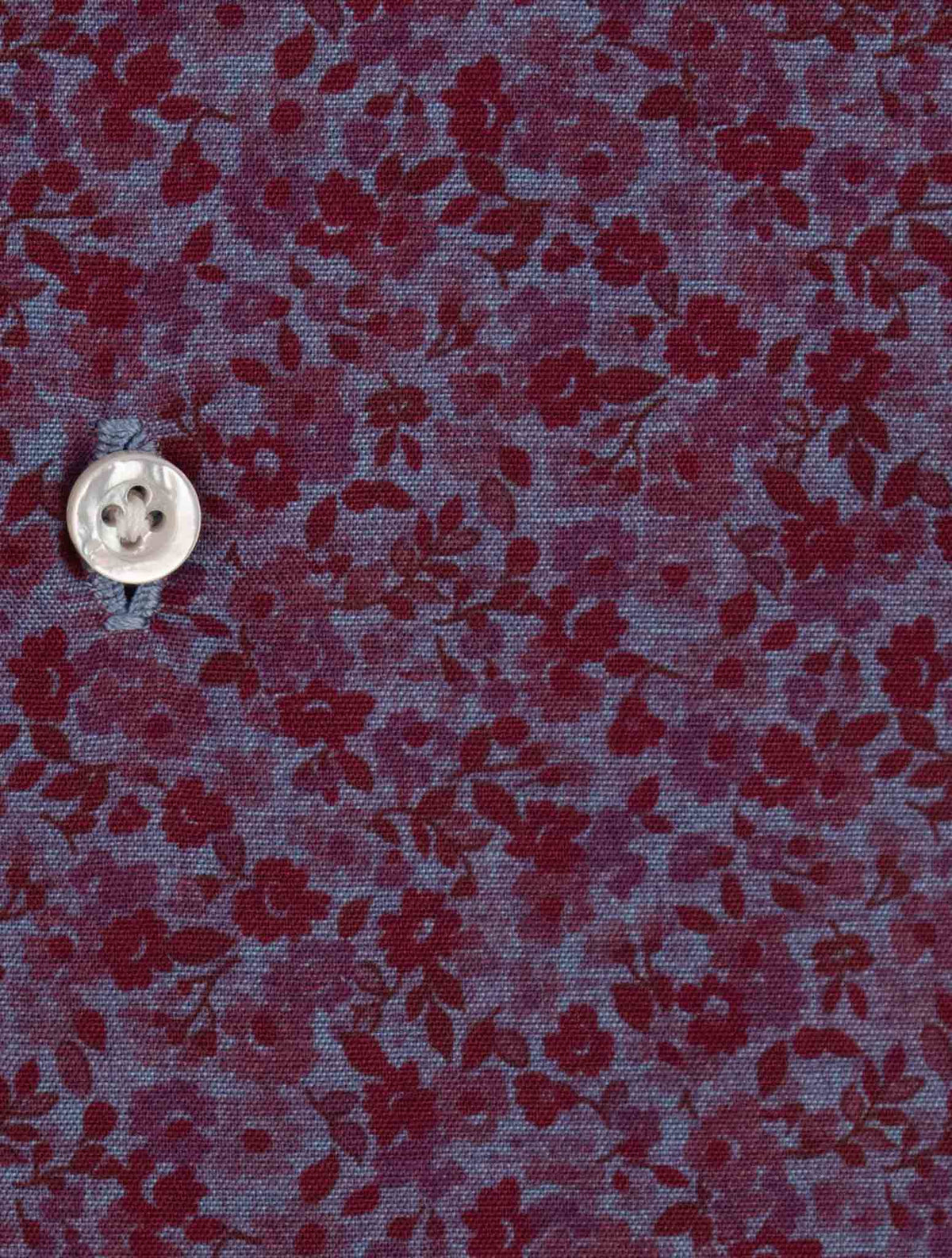 Isaia Burgundy Light Blue Cotton Shirt
