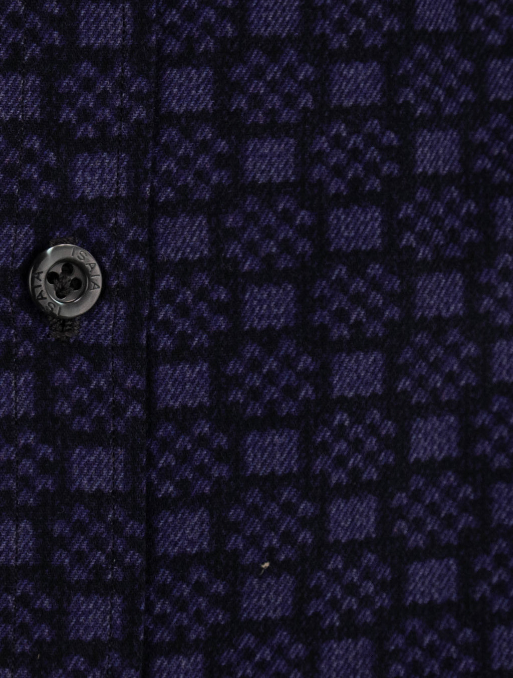 Isaia Purple Black Cotton Shirt