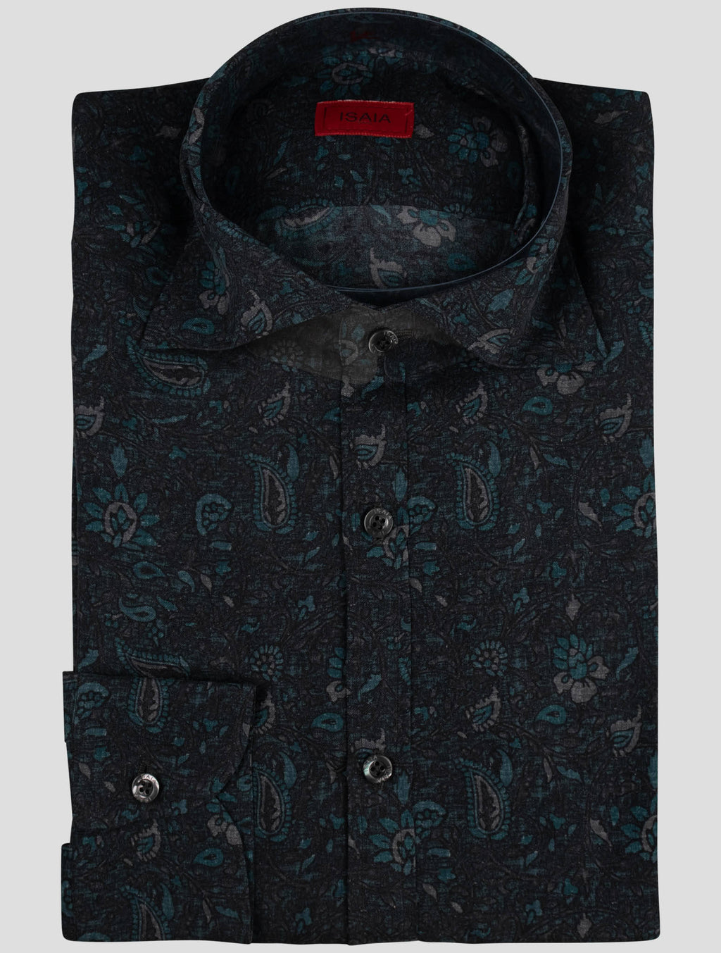 Isaia Blue Silk Shirt