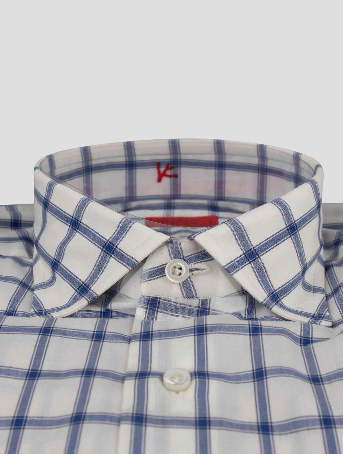 Isaia Isaia Blue White Cotton Shirt Blue / White 001