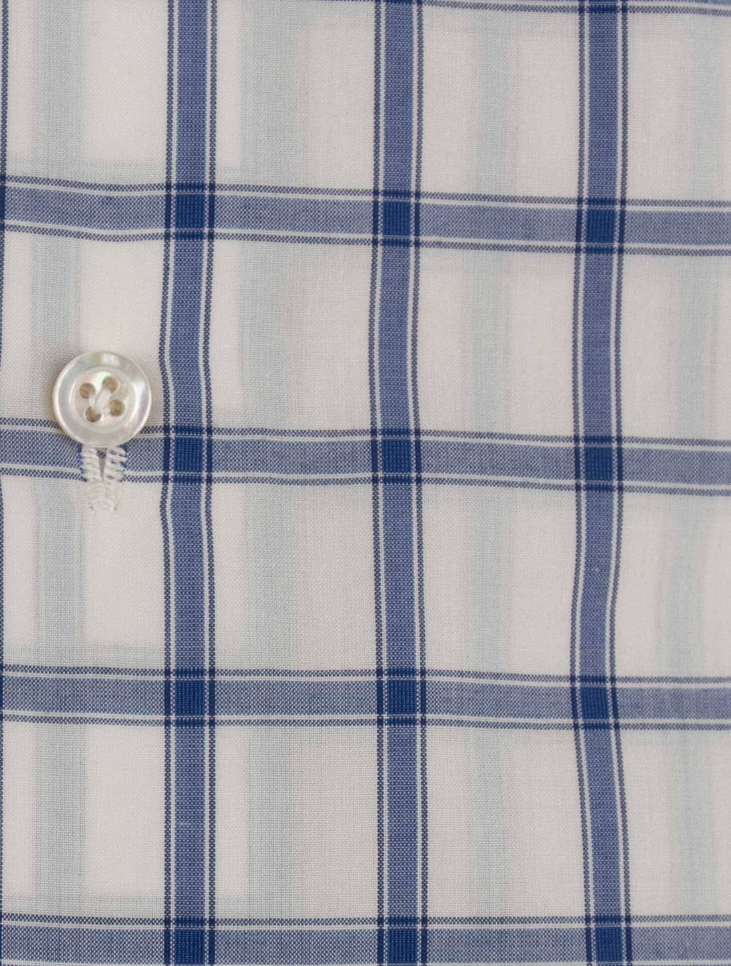 Isaia Blue White Cotton Shirt