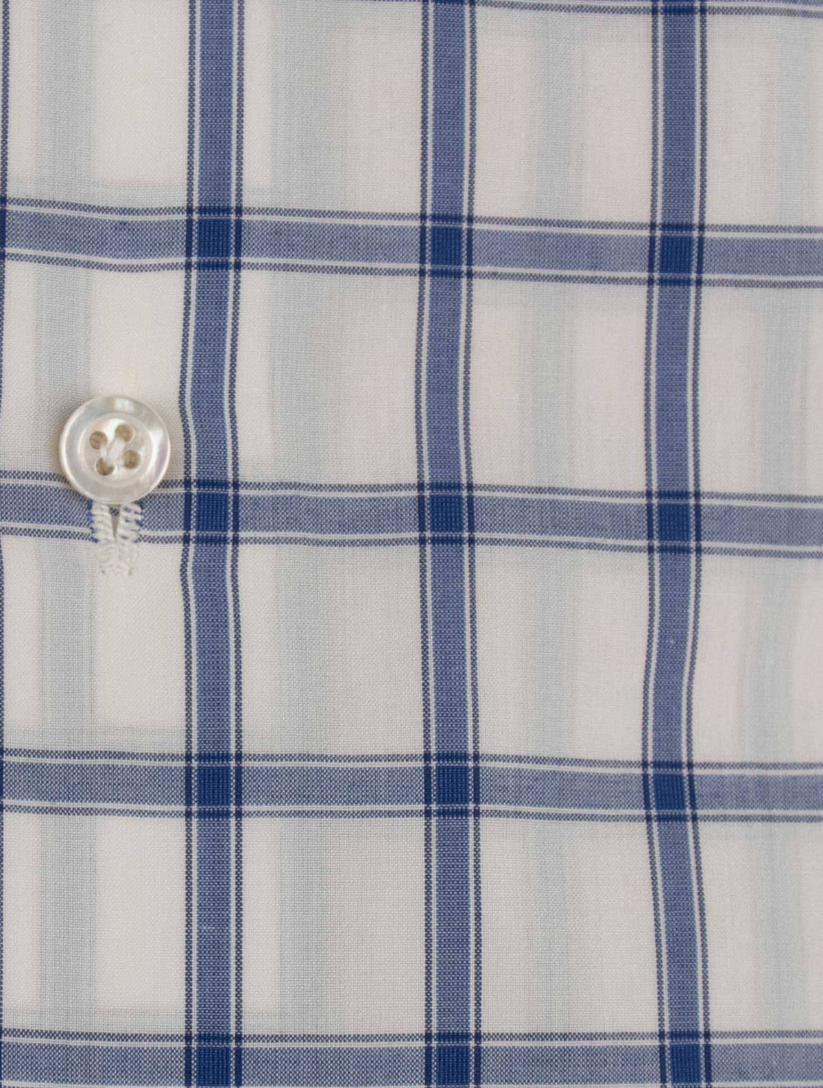 Isaia Blue White Cotton Shirt
