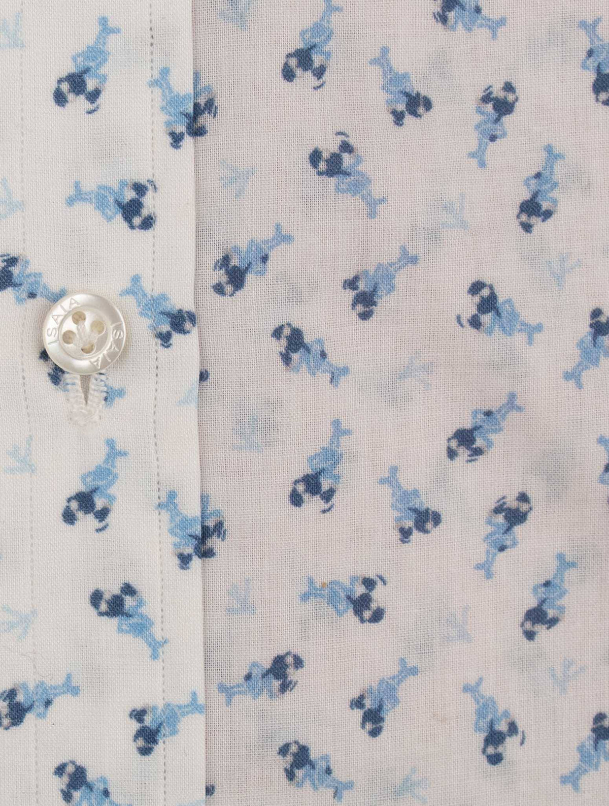 Isaia Light Blue White Cotton Shirt