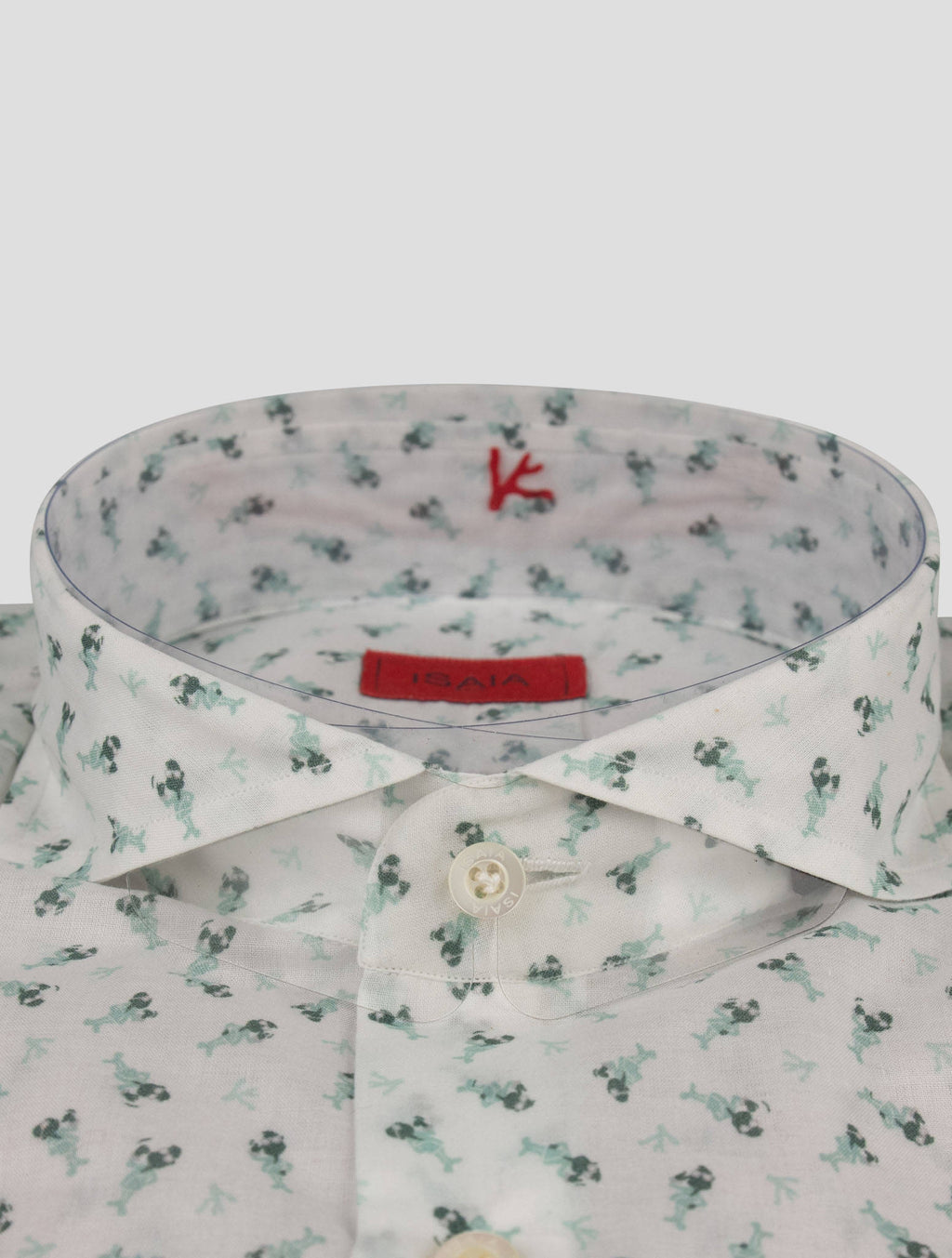 Isaia Isaia Green White Cotton shirt Green / White 001