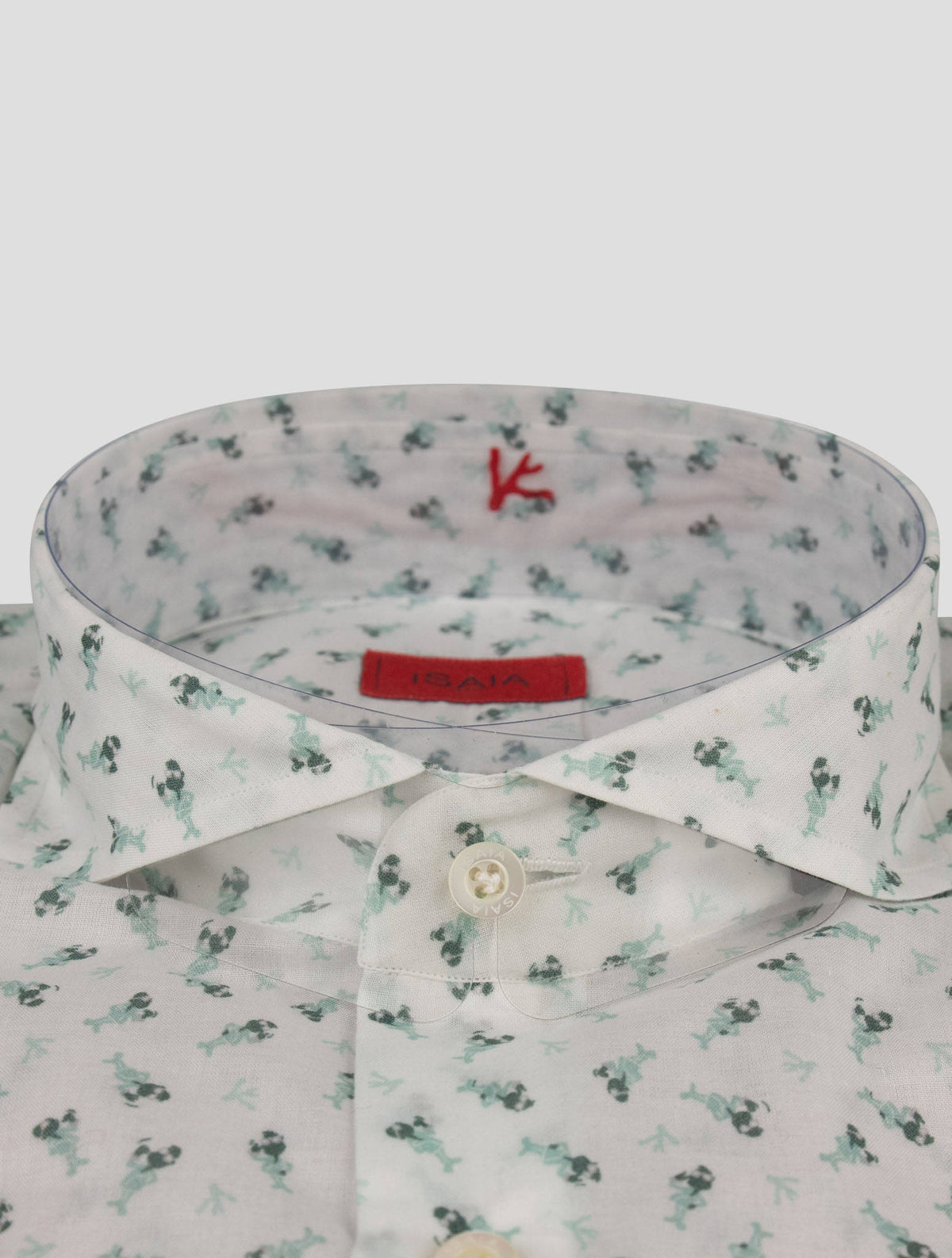 Isaia Isaia Green White Cotton shirt Green / White 001