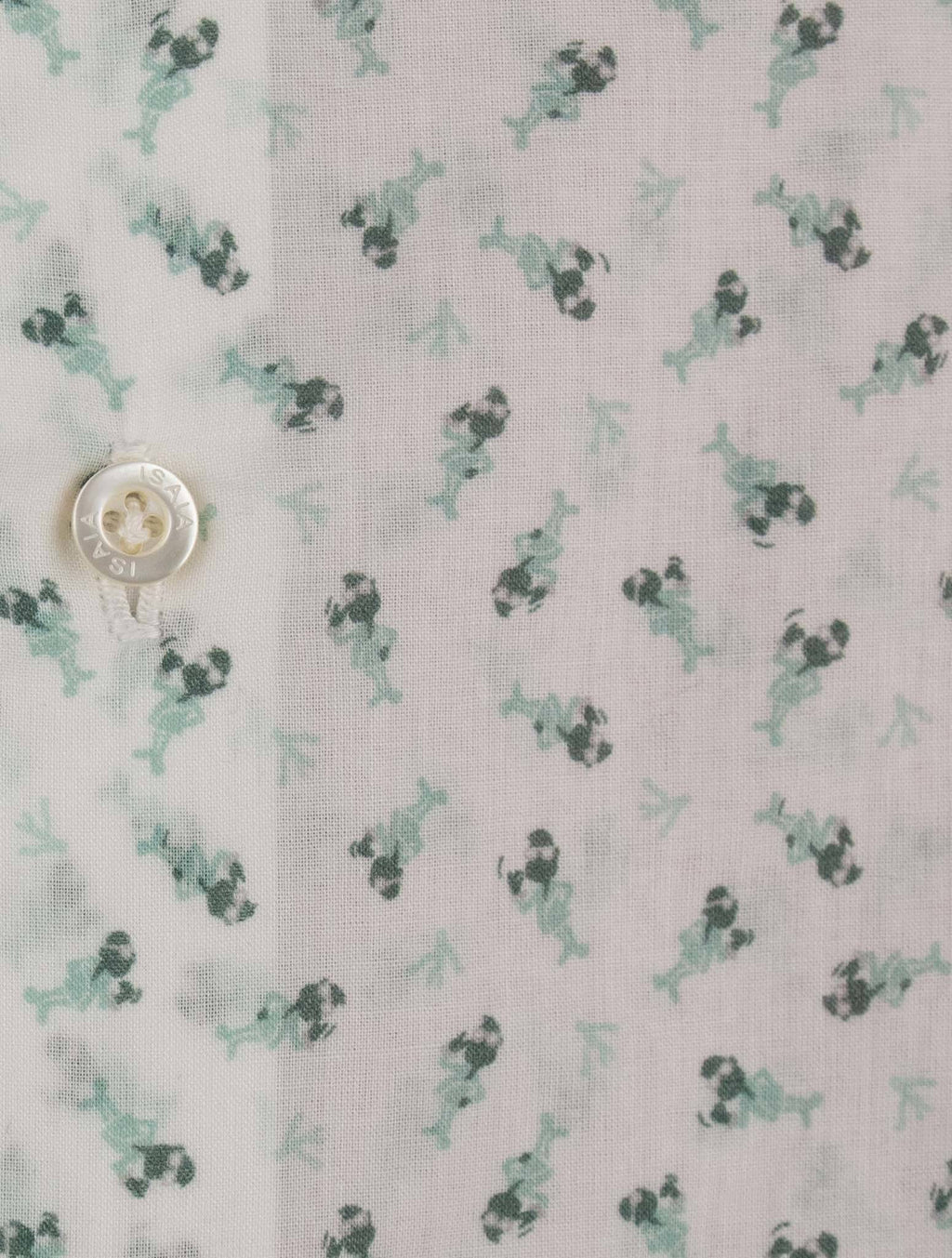 Isaia Green White Cotton shirt