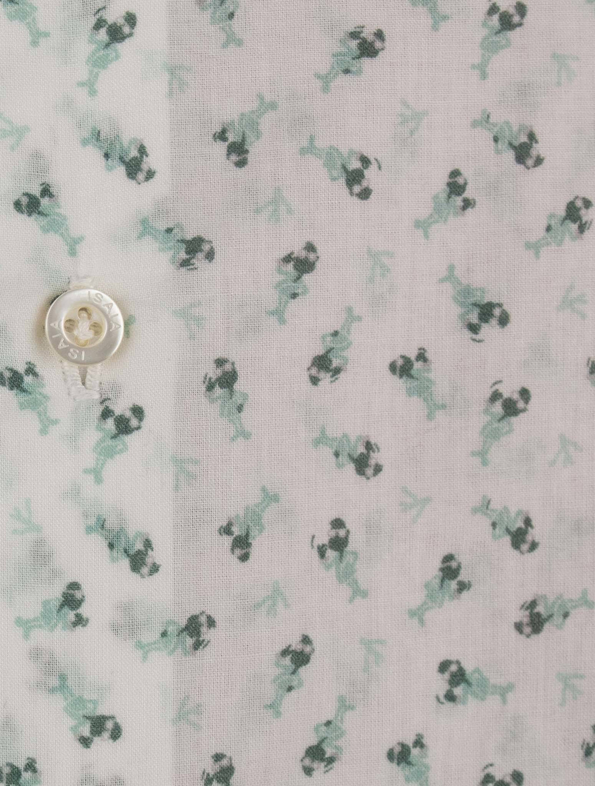 Isaia Green White Cotton shirt