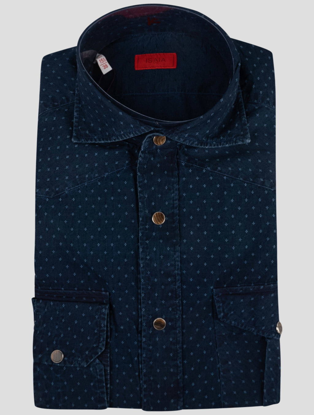 Isaia Blue Cotton Shirt