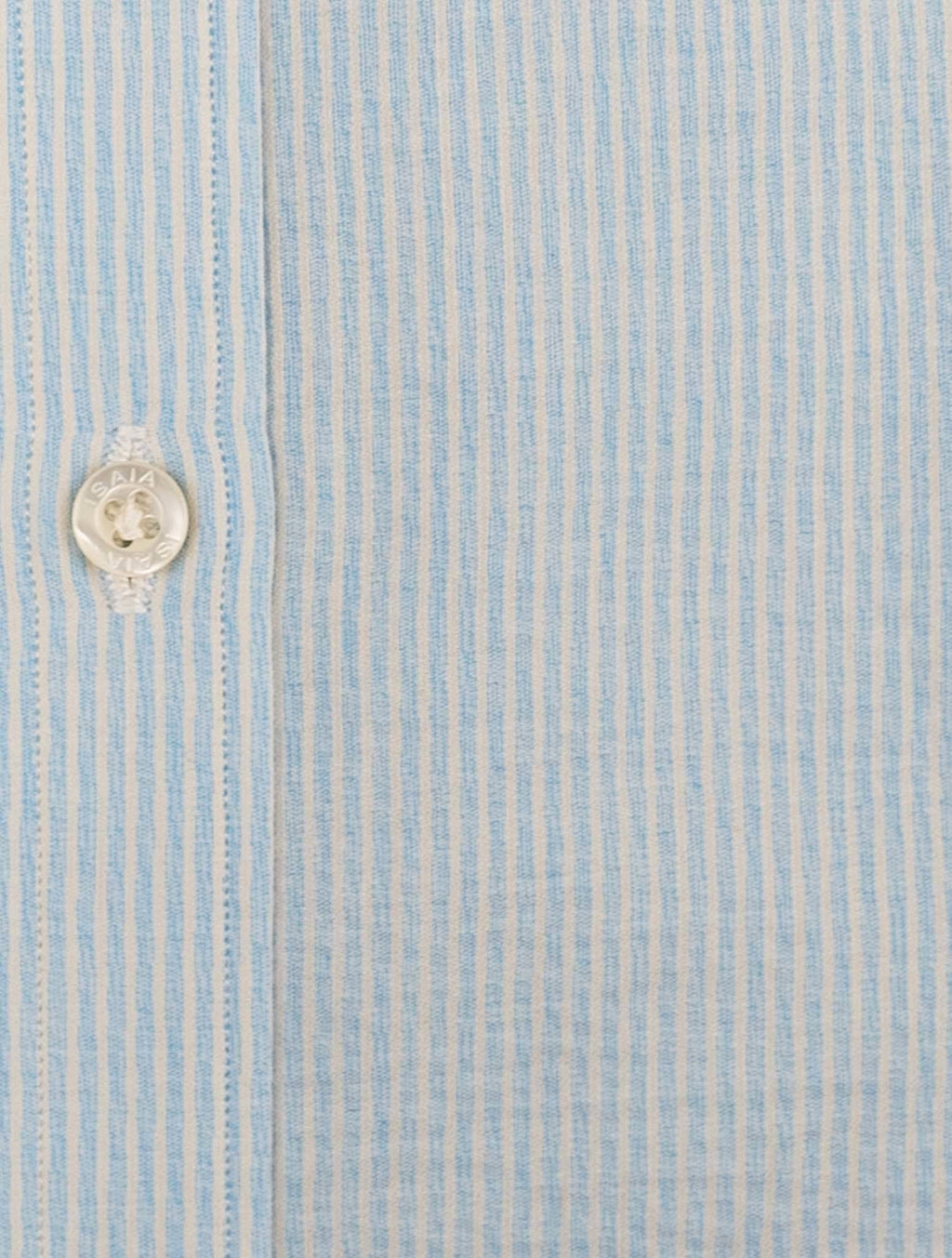 Isaia Light Blue White Cotton Shirt