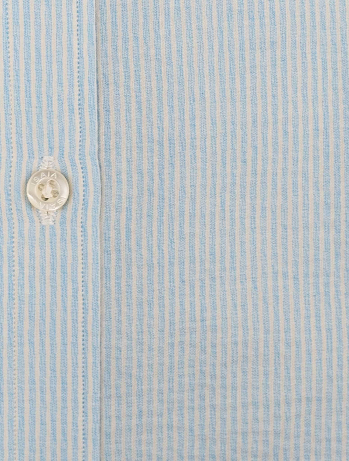 Isaia Light Blue White Cotton Shirt