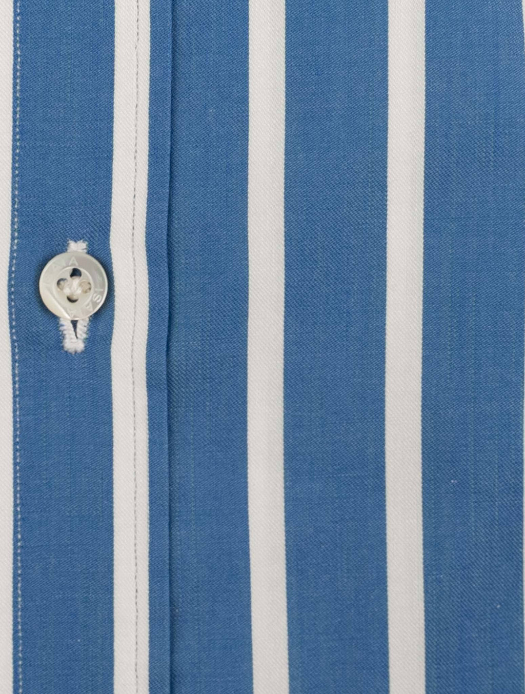 Isaia White Blue Cotton Shirt