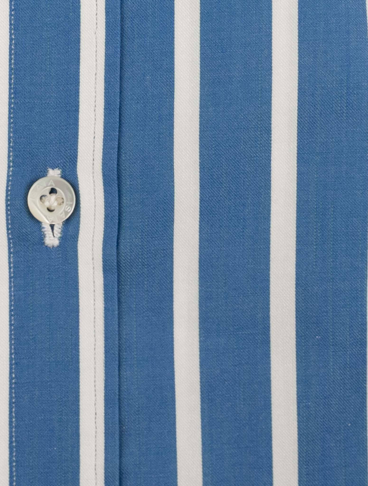 Isaia White Blue Cotton Shirt