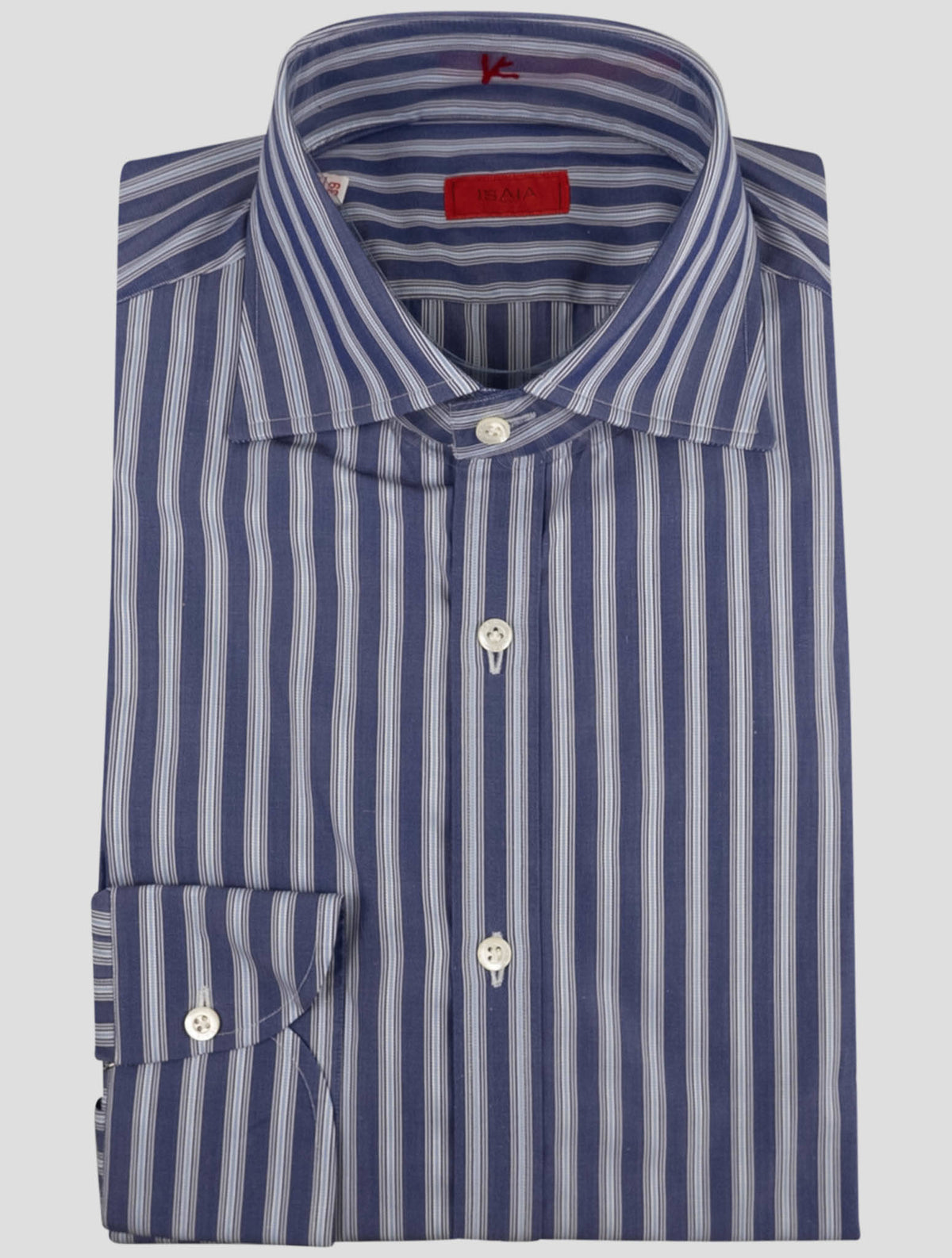 Isaia Isaia Violet Blue Cotton Shirt Violet / Blue 000