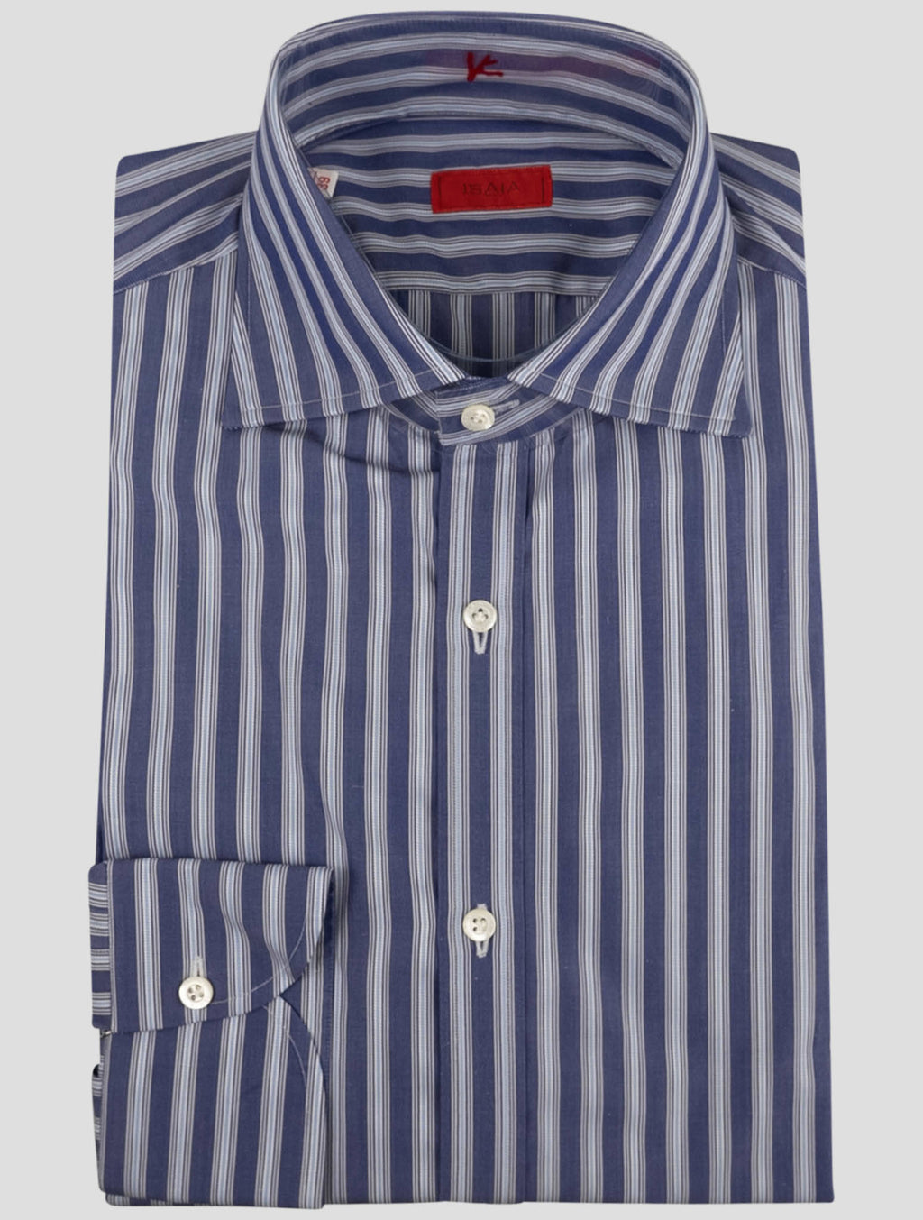 Isaia Violet Blue Cotton Shirt
