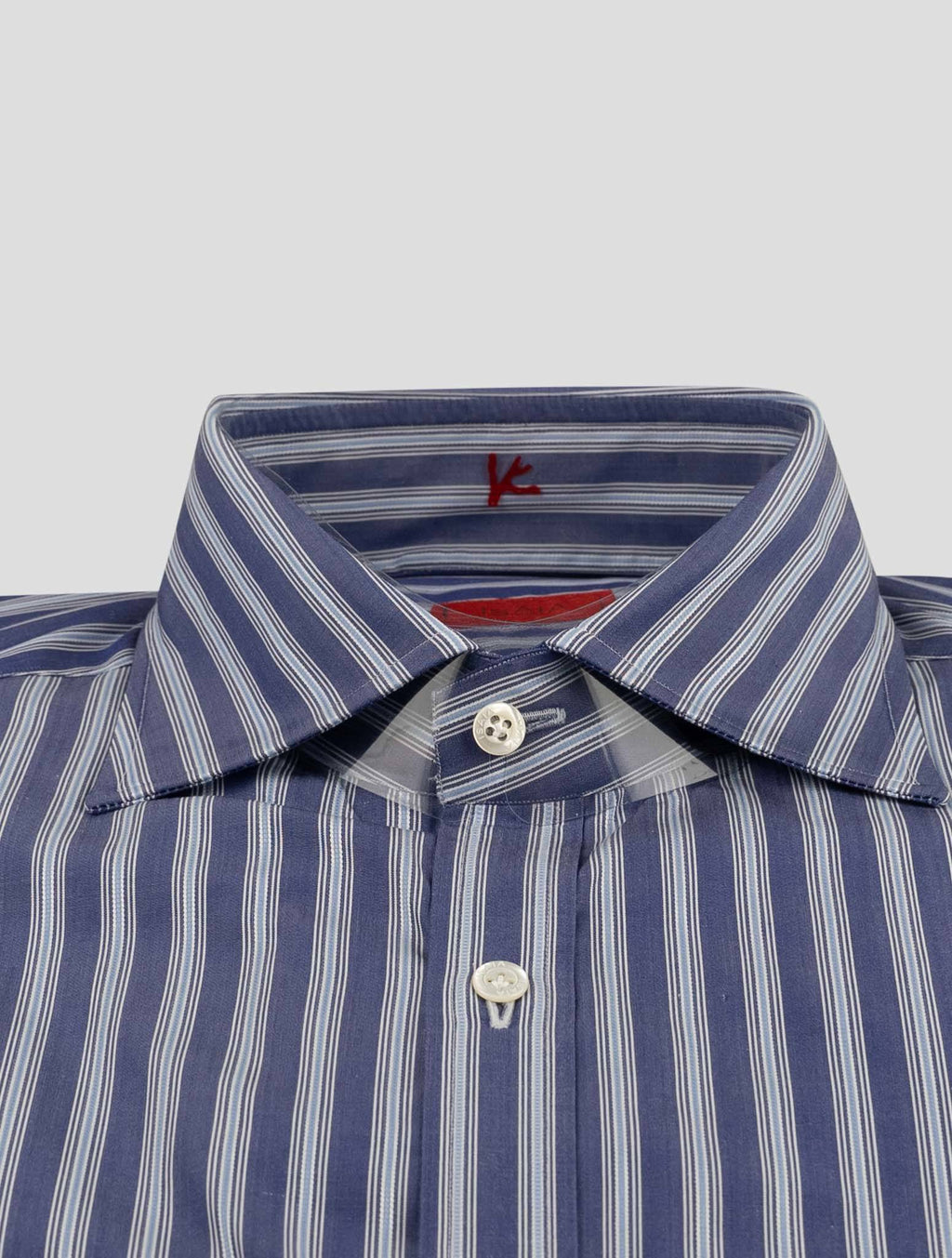 Isaia Isaia Violet Blue Cotton Shirt Violet / Blue 001