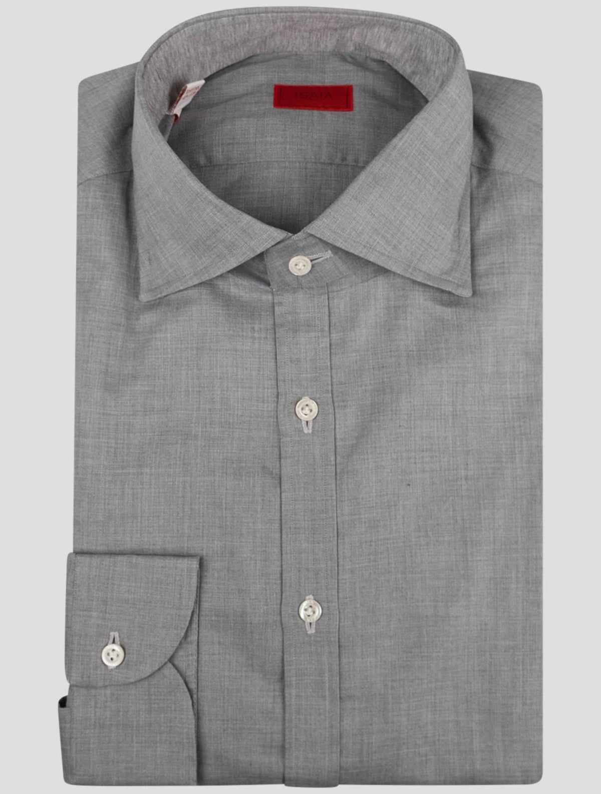 Isaia Gray Cotton Shirt