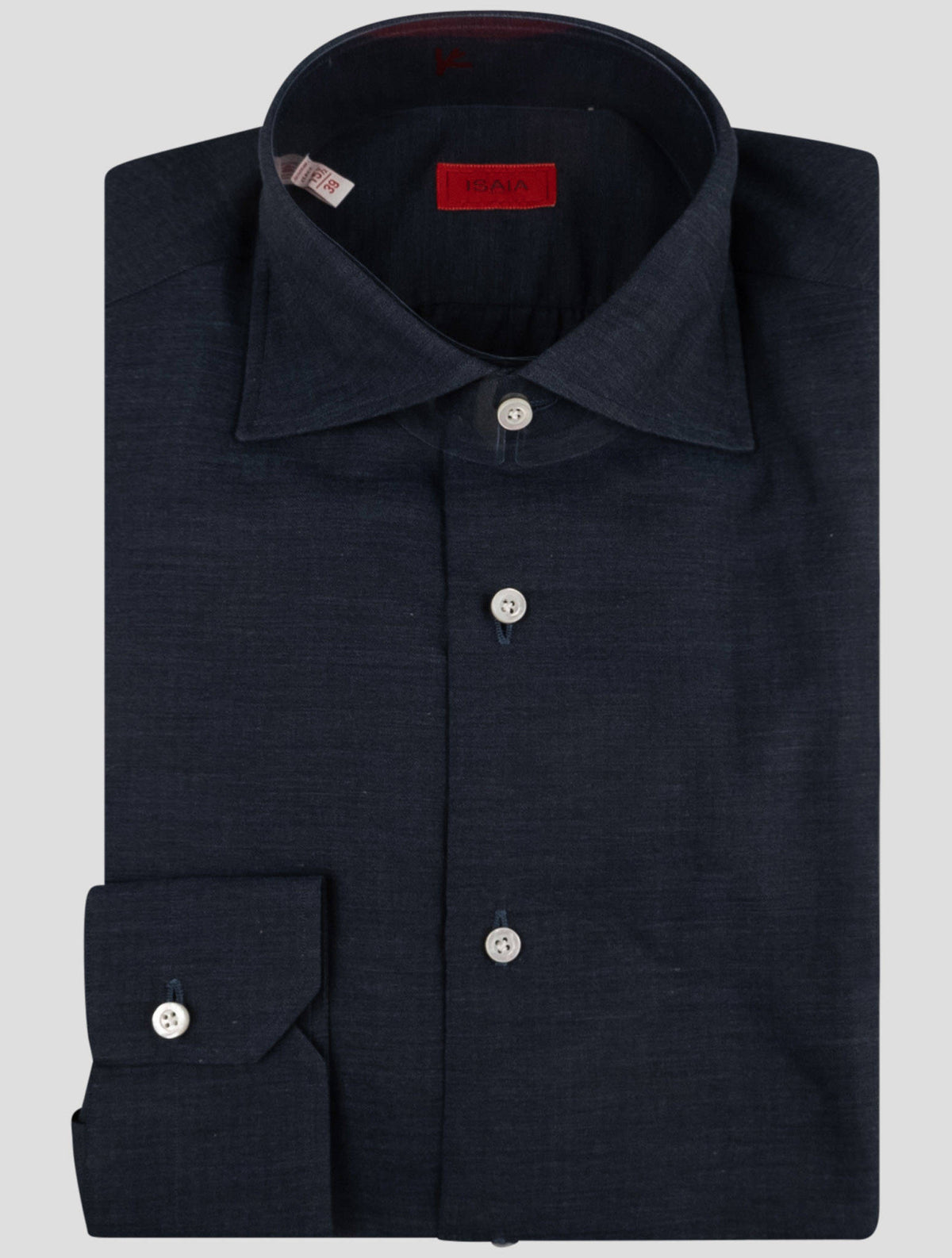 Isaia Dark Blue Cotton Shirt