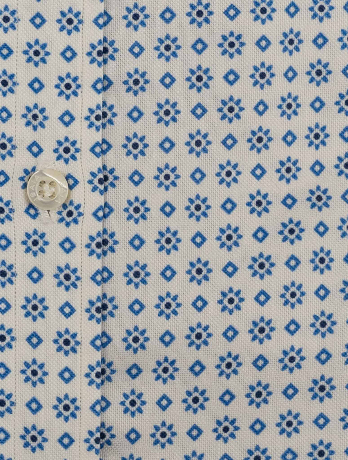 Isaia Light Blue White Cotton Shirt