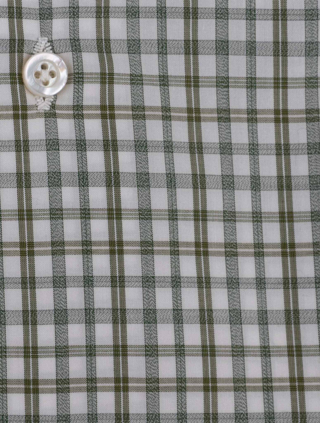 Isaia Green White Cotton Shirt