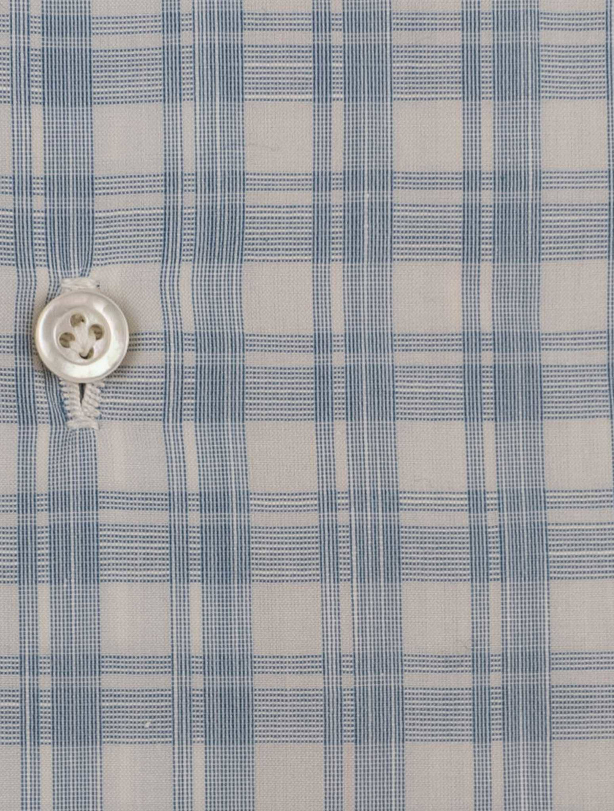 Isaia Light Blue White Cotton Shirt