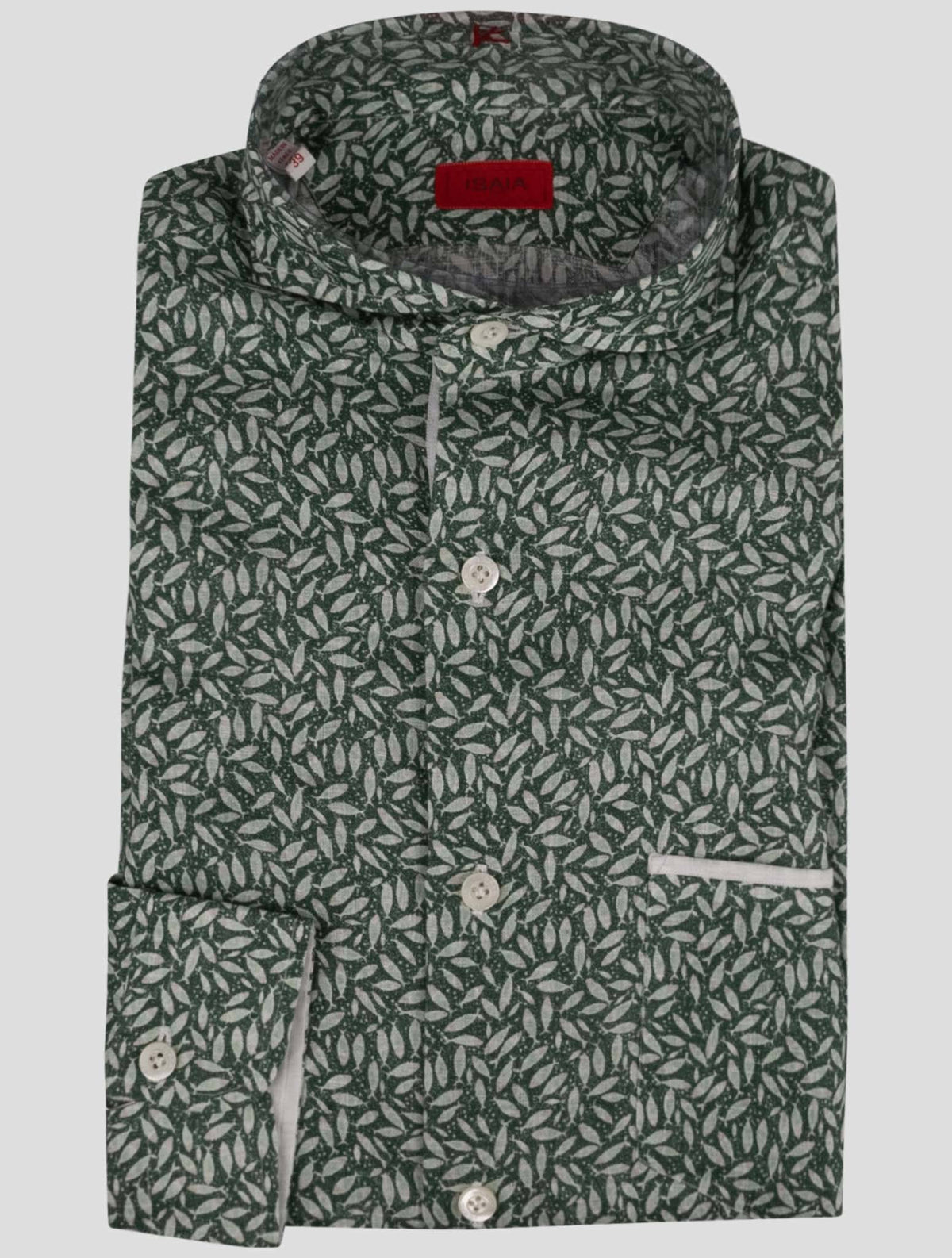 Isaia Green Linen Shirt