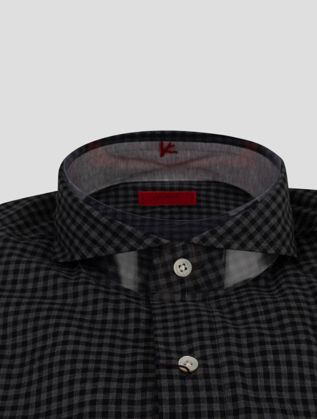 Isaia Isaia Black Gray Cotton Shirt Black / Gray 001