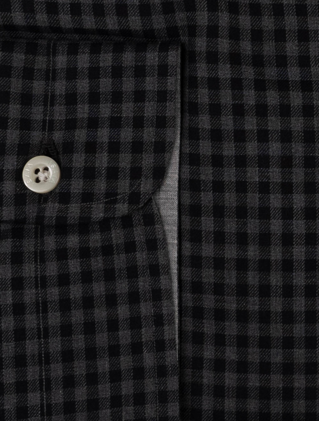 Isaia Black Gray Cotton Shirt
