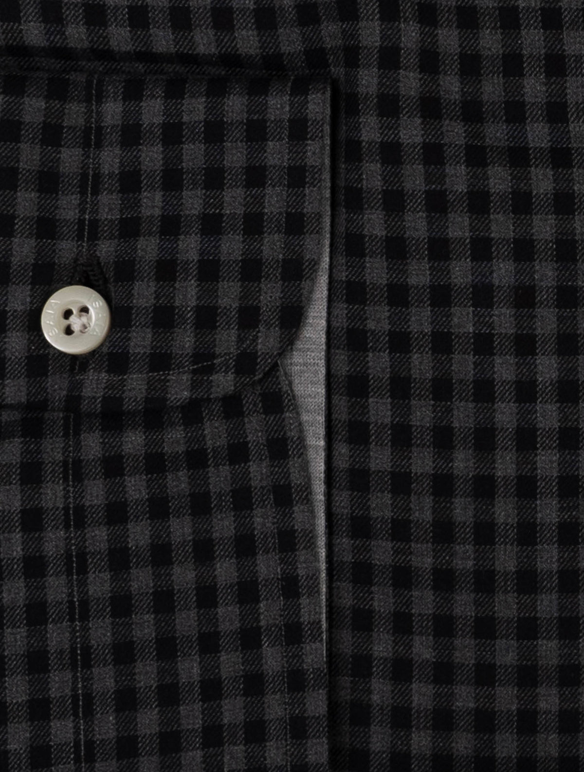 Isaia Black Gray Cotton Shirt