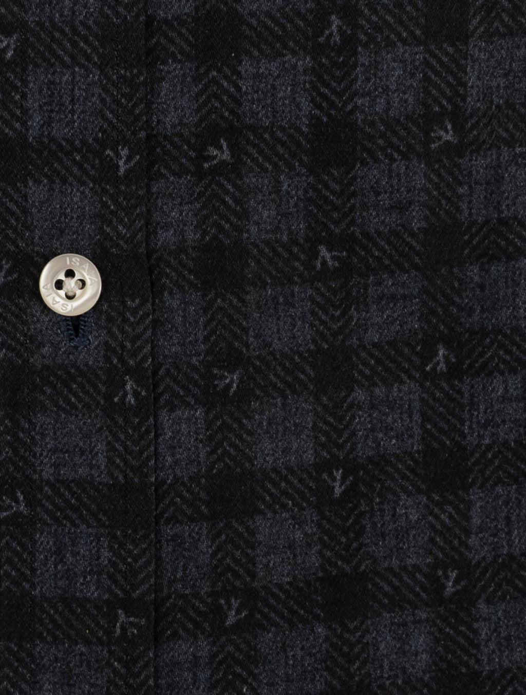 Isaia Gray Black Cotton Shirt