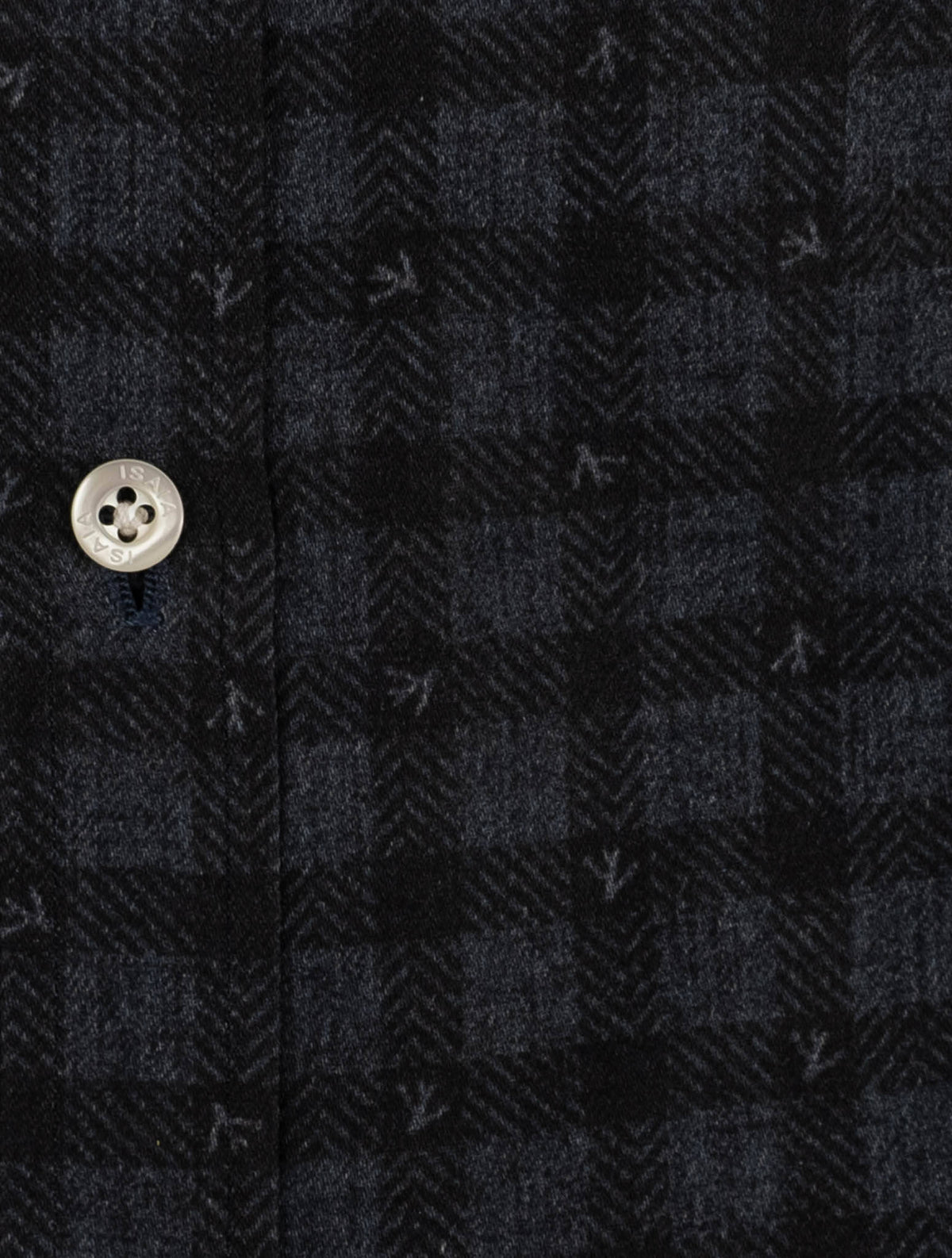 Isaia Gray Black Cotton Shirt