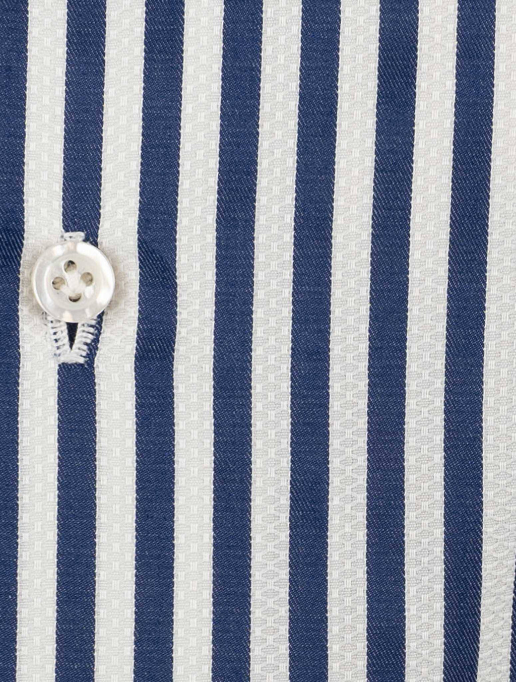 Isaia Blue White Cotton Shirt
