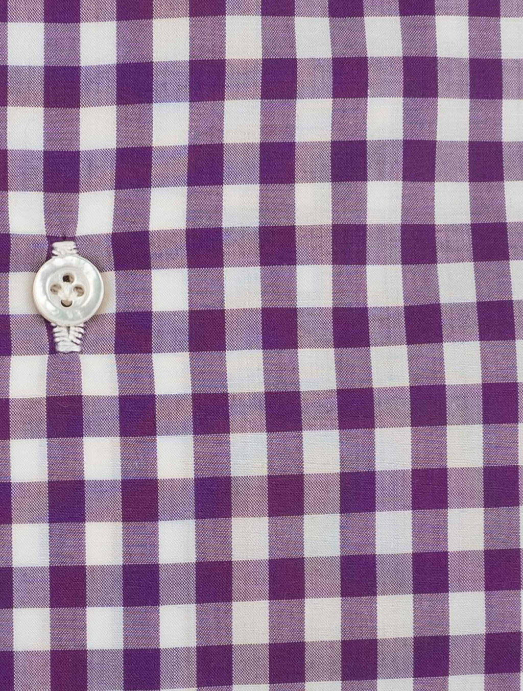 Isaia Violet White Cotton Shirt
