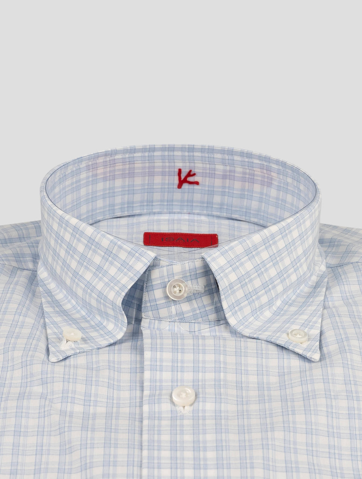 Isaia Isaia Light Blue White Cotton Button down Shirt Light Blue / White 001