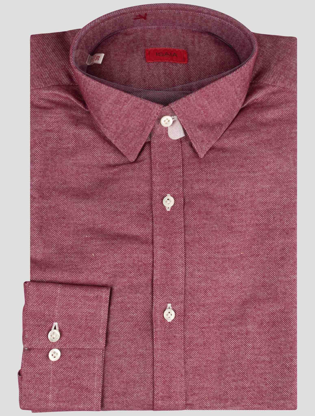 Isaia Red Cotton Shirt
