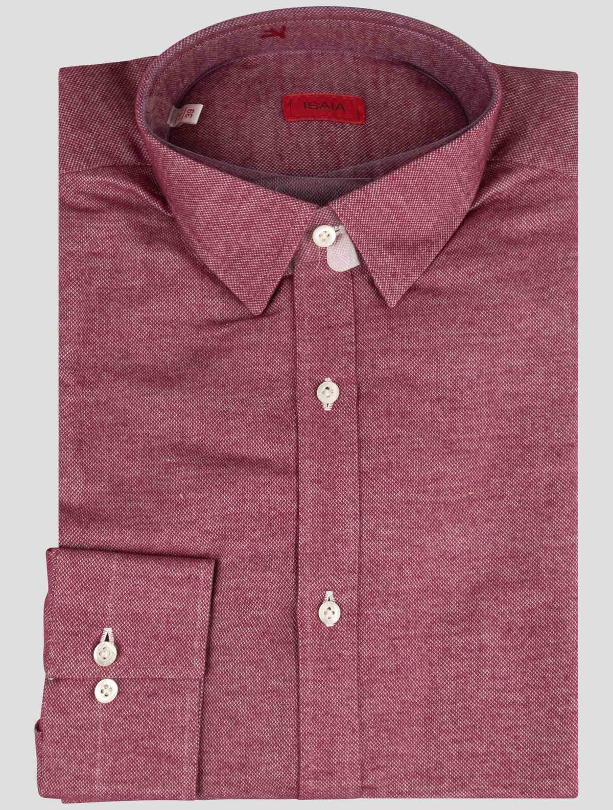 Isaia Red Cotton Shirt