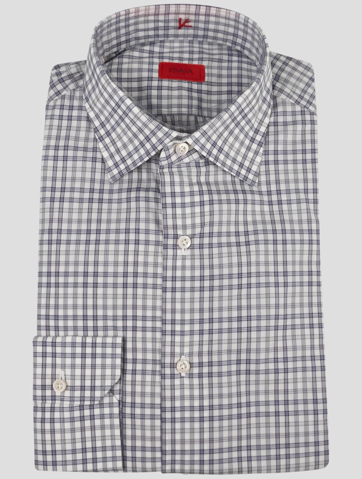 Isaia Blue White Cotton Shirt
