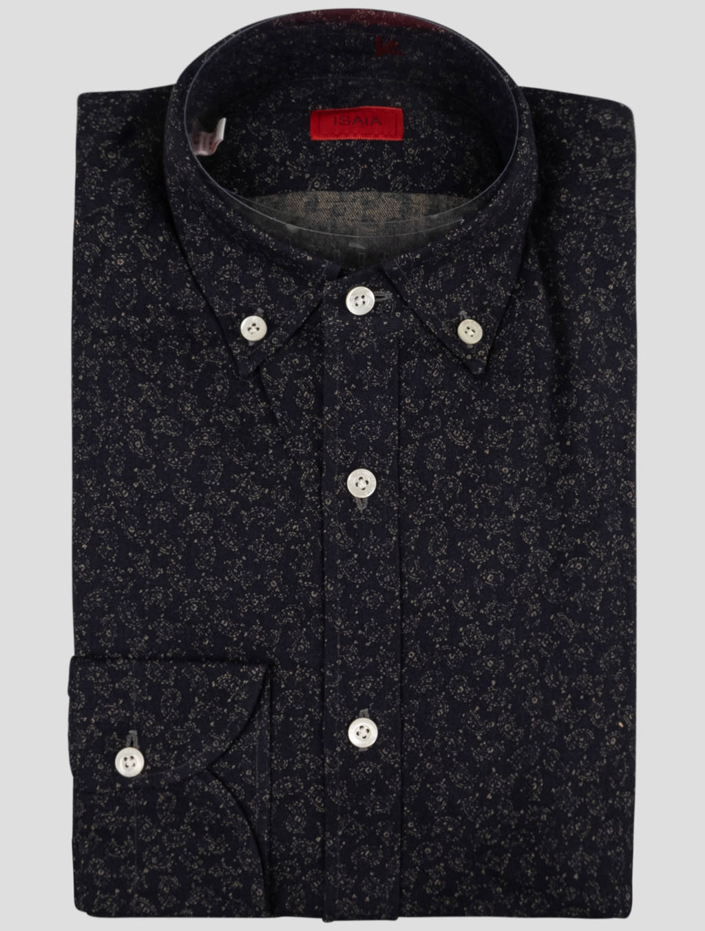 Isaia Dark Blue Cotton Shirt