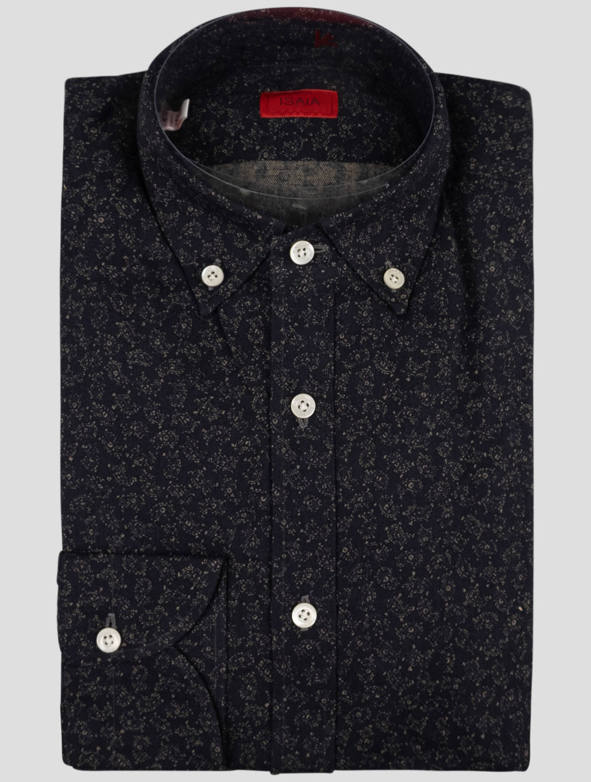 Isaia Dark Blue Cotton Shirt