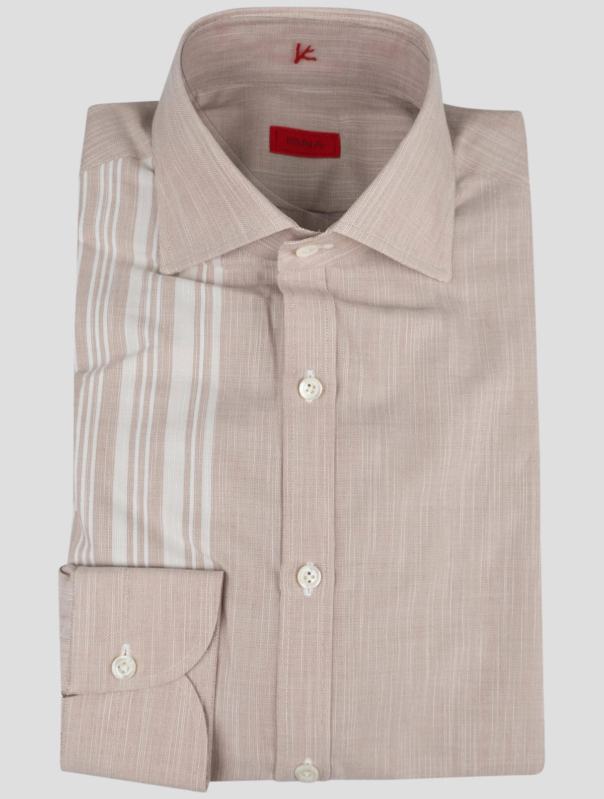 Isaia Taupe Cotton Shirt