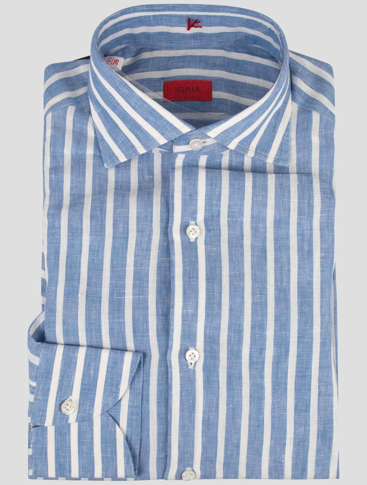 Isaia Isaia Blue White Cotton Shirt Blue / White 000