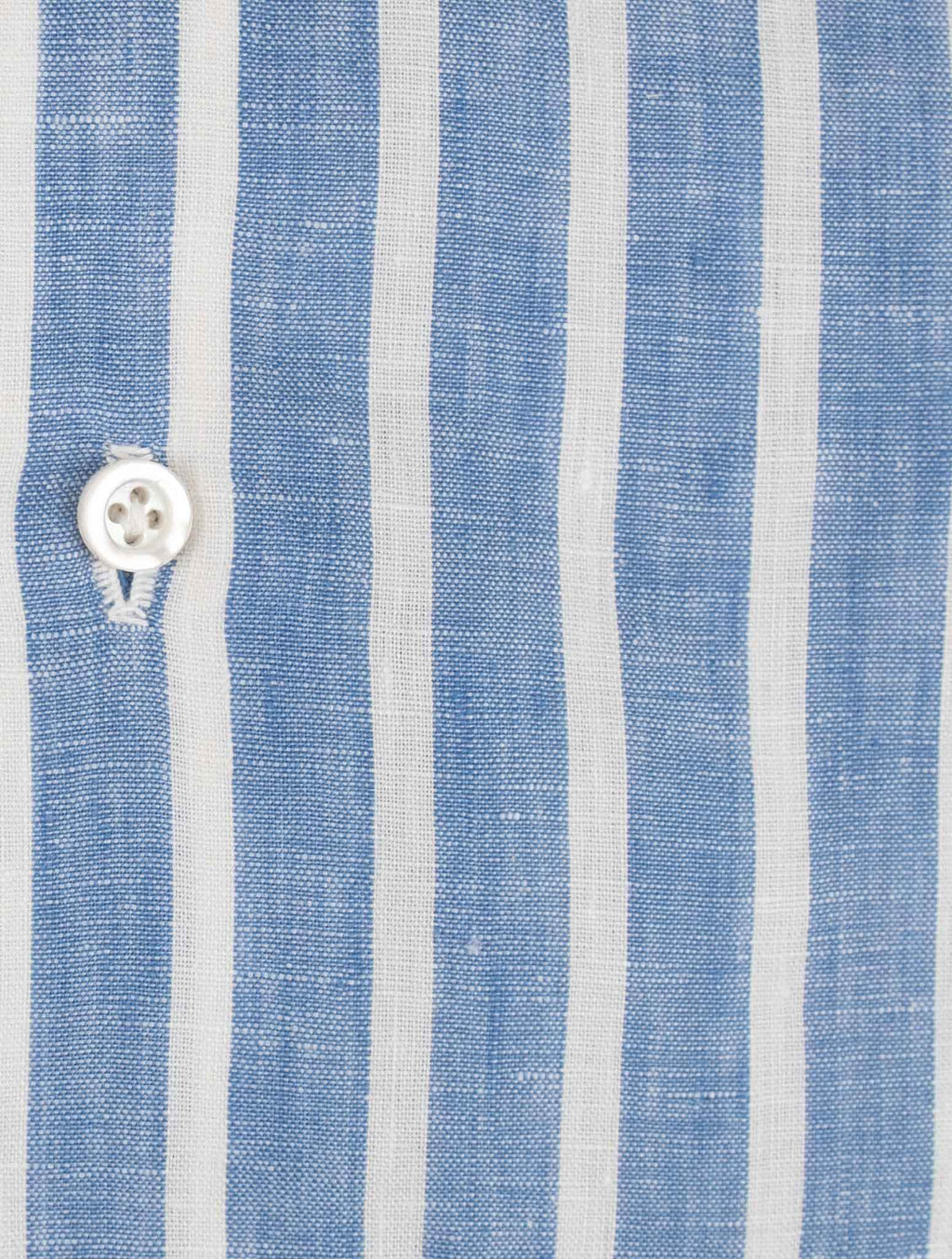 Isaia Blue White Cotton Shirt