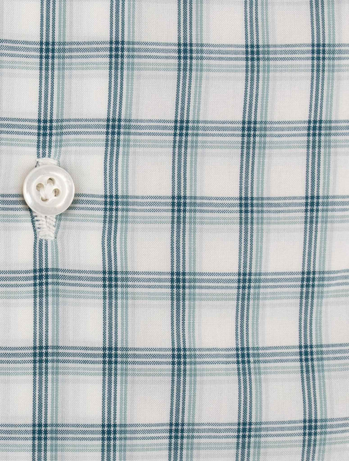 Isaia Green White Cotton Shirt