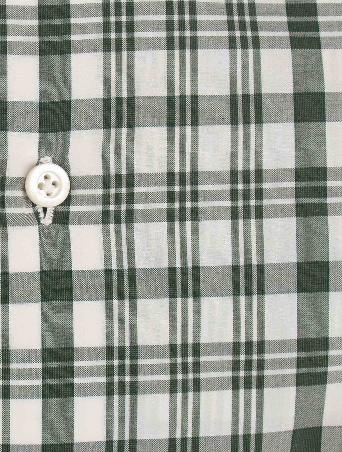Isaia Green White Cotton Shirt