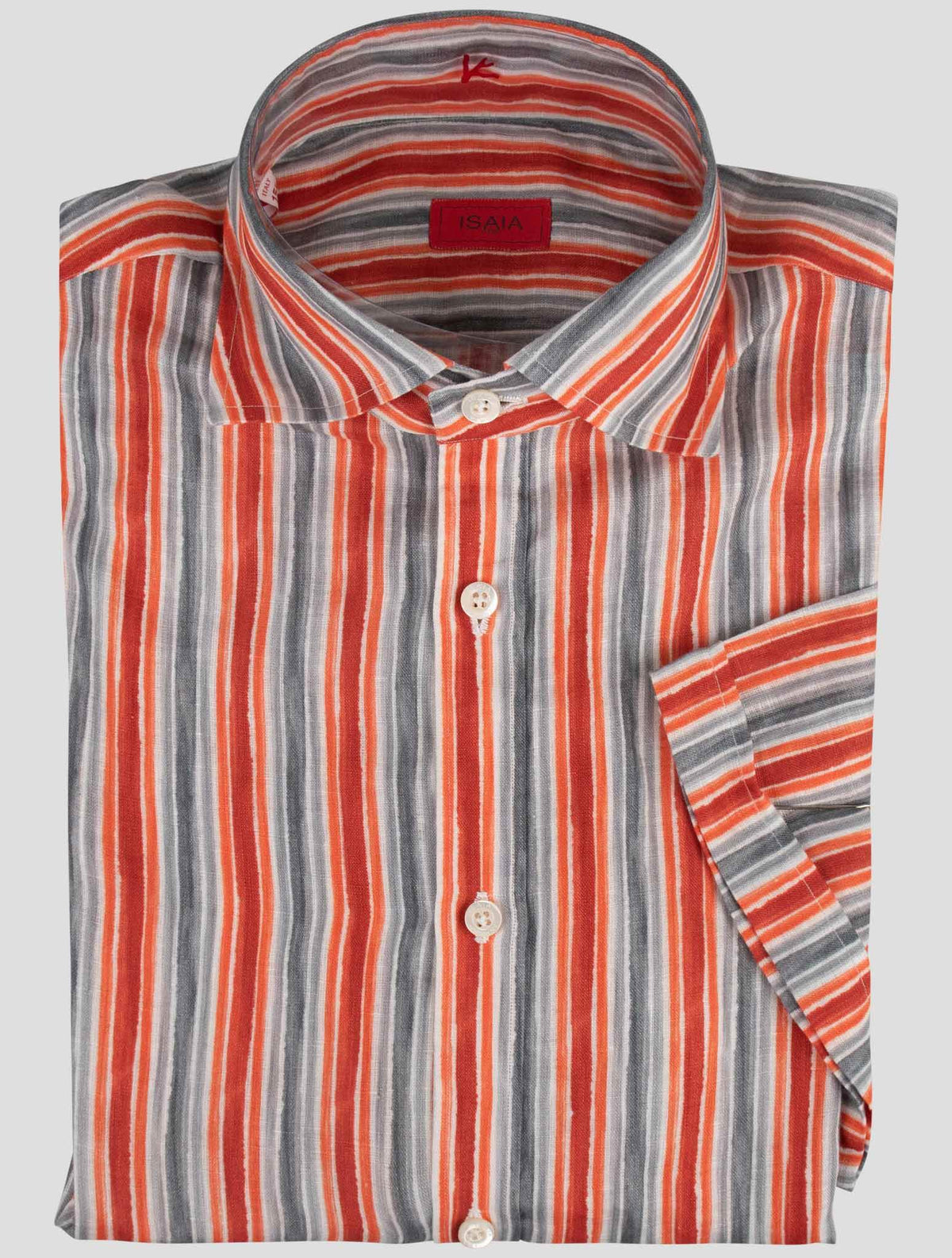 Isaia Isaia Multicolor Linen Short Sleeve Shirt Multicolor 000