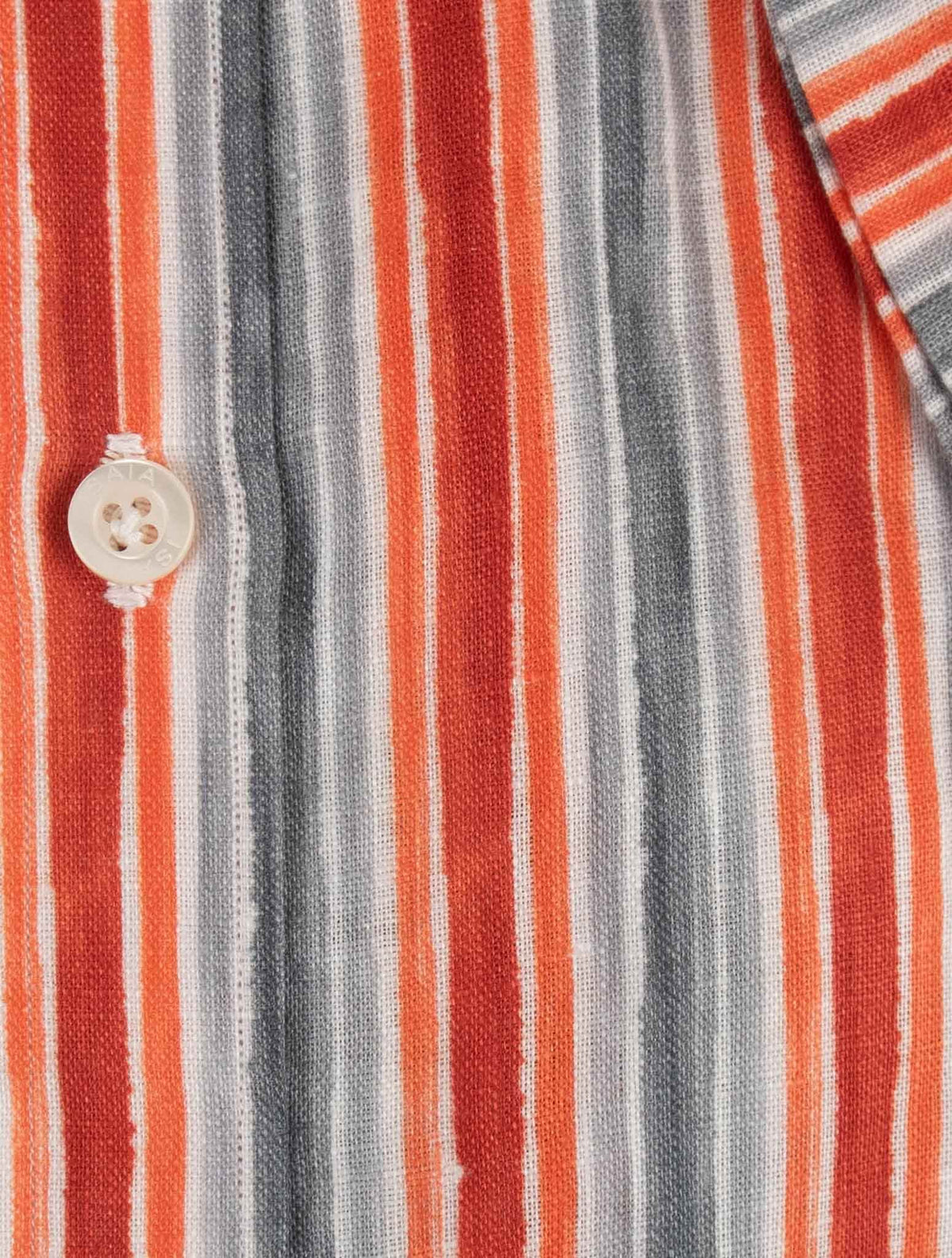 Isaia Multicolor Linen Short Sleeve Shirt