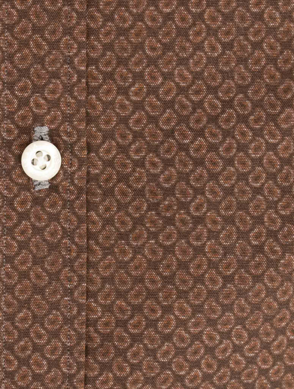 Isaia Brown Cotton Shirt