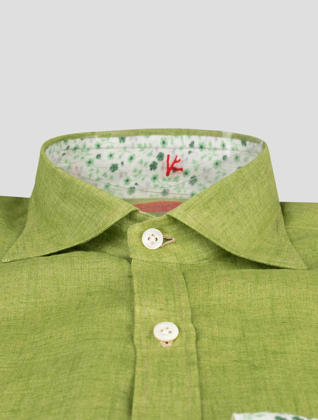 Isaia Isaia Green Linen Shirt Green 001